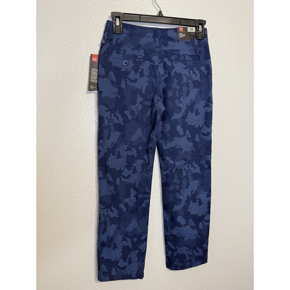 Under Armor Boys Youth Size 10 Blue Digital Camo Golf Pants Chino New With Tags - Picture 6 of 7